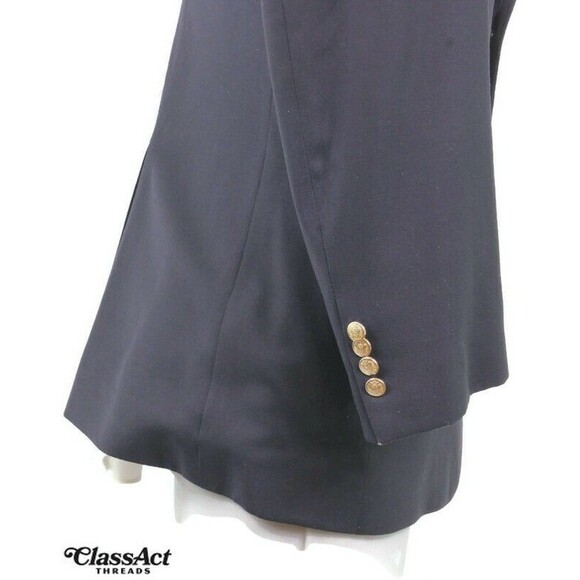Jos A Bank Navy Blue Gold Button Wool Blazer Suit Jacket Sport Coat 40R - Picture 5 of 13